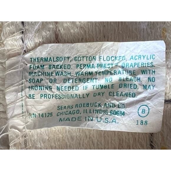 Sears Roebuck 80s Curtains Pair Yellow Woven Textured Retro Pinch Pleat 24x60 - Picture 6 of 8